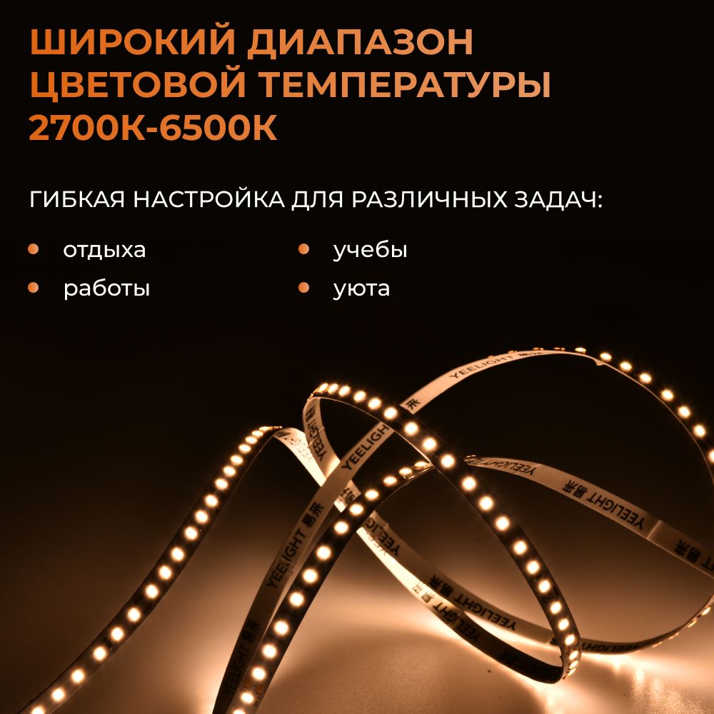 Светодиодная лента Yeelight Pro N1 (24В, 5Вт, 2700-6500К, 5мм, 5м(