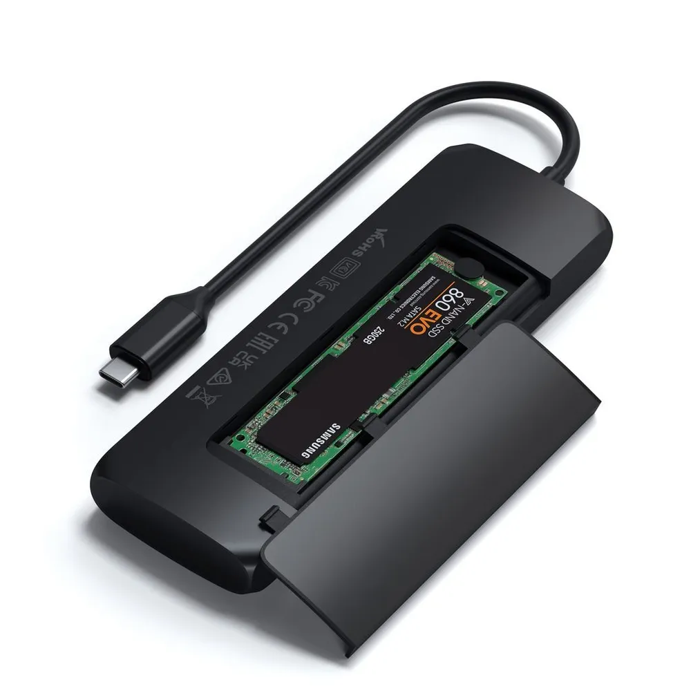 Адаптер Satechi USB-C Hybrid Multiport Adapter with SSD Enclosure (черный)