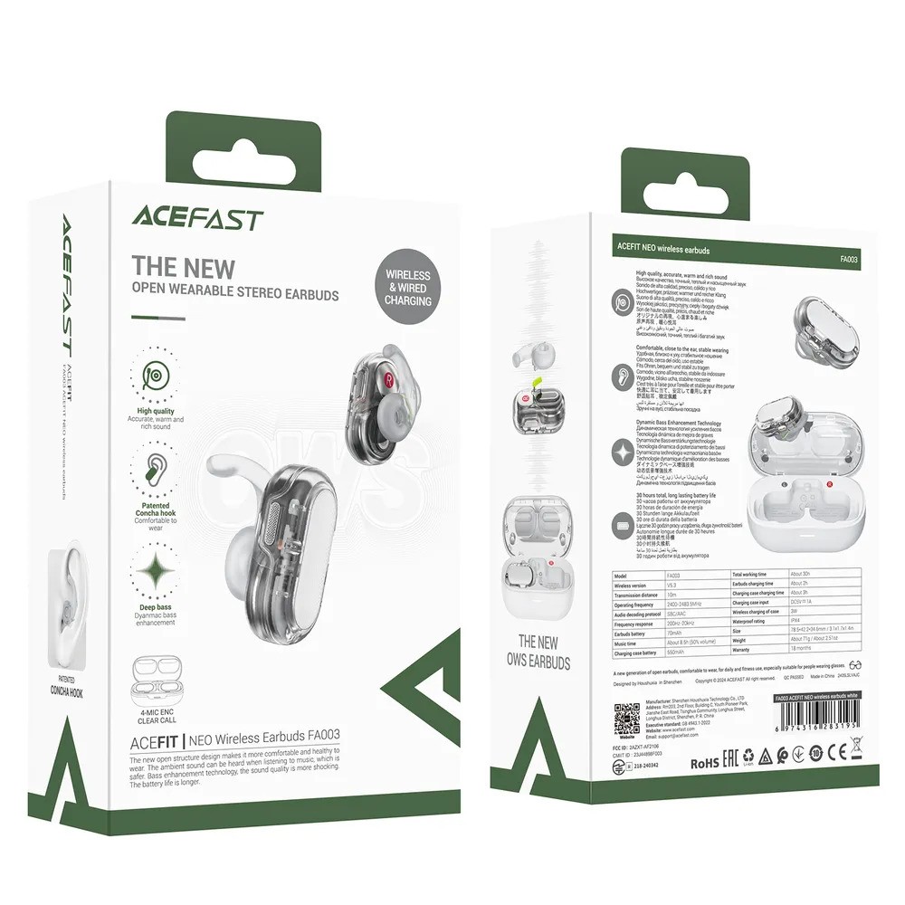 Беспроводные наушники ACEFAST FA003 ACEFIT NEO (белый)