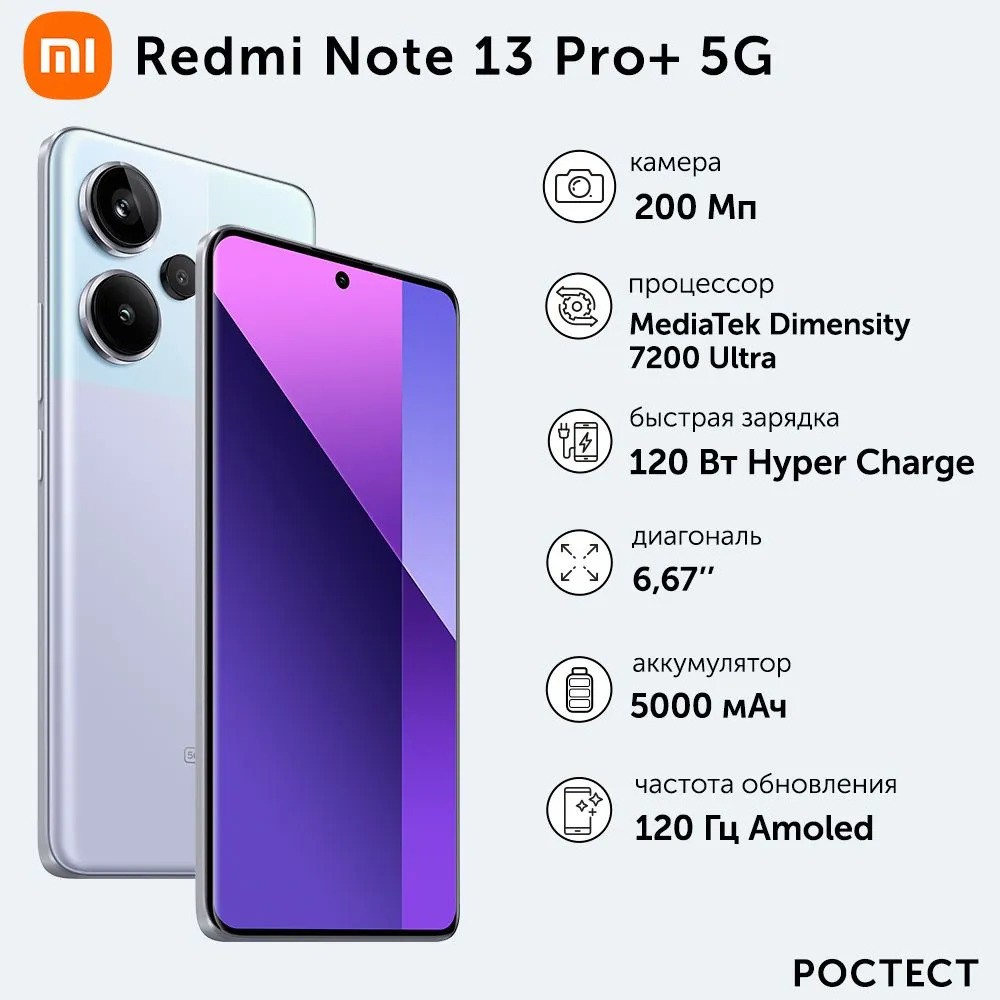 Смартфон Xiaomi Redmi Note 13 Pro+ 5G 12/512 (фиолетовый)