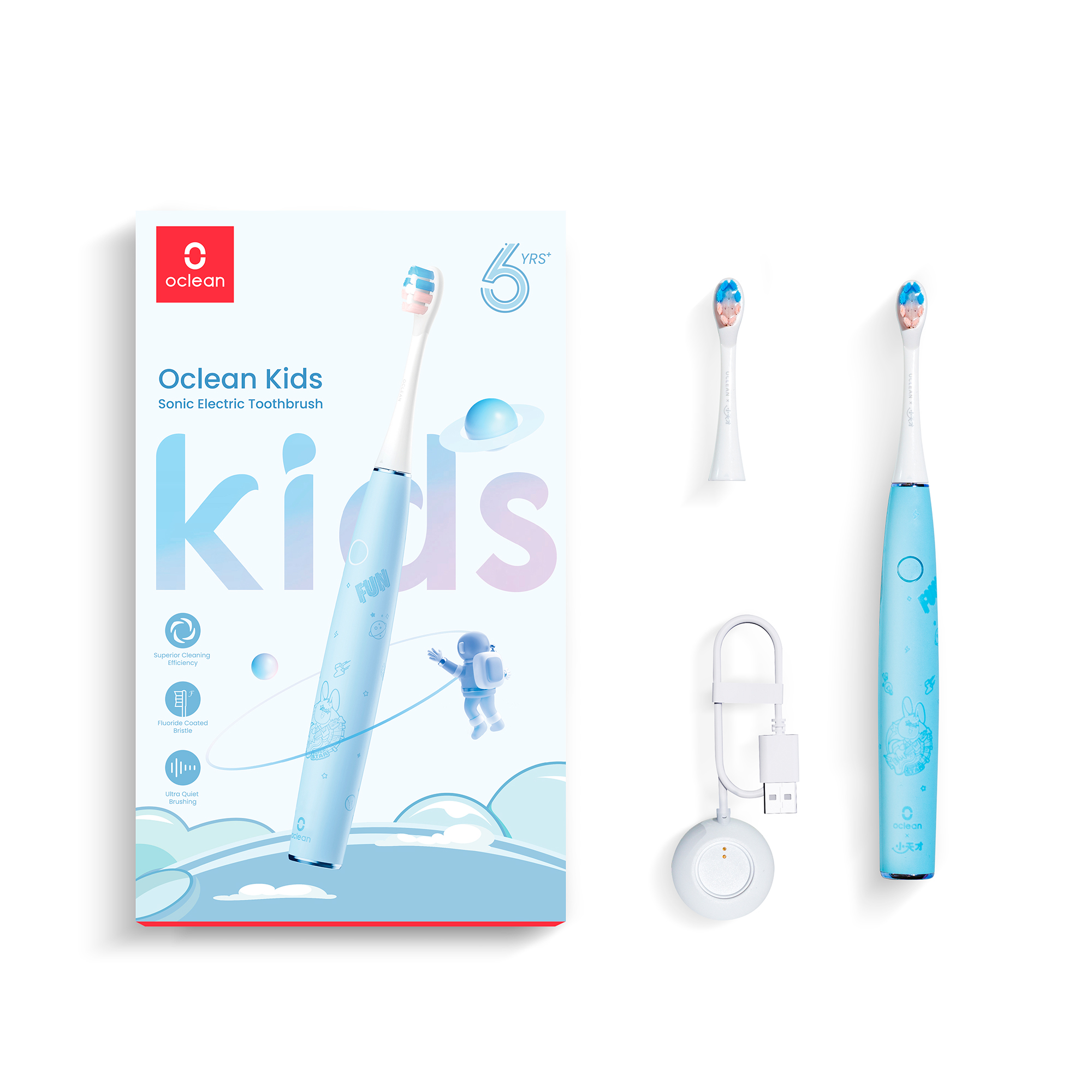 Электрическая детская зубная щетка Oclean Kids (голубой)
