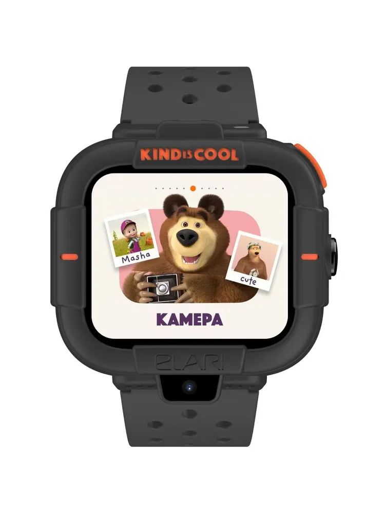 Детские умные часы Elari Маша и Медведь (черный)
