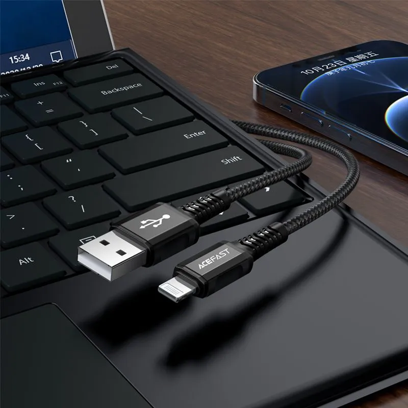 Кабель ACEFAST C1-02 USB-A to Lightning (черный)