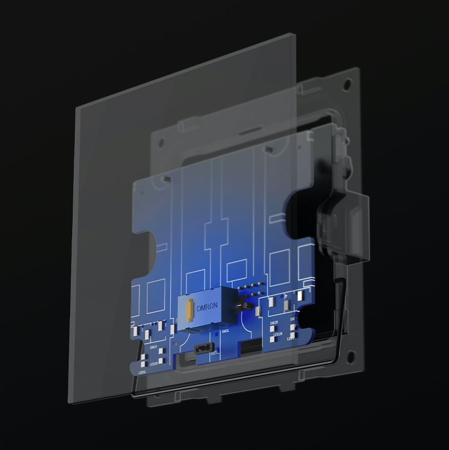 Выключатель Yeelight Pro E20 (проводной, 3 клавиши, серый)