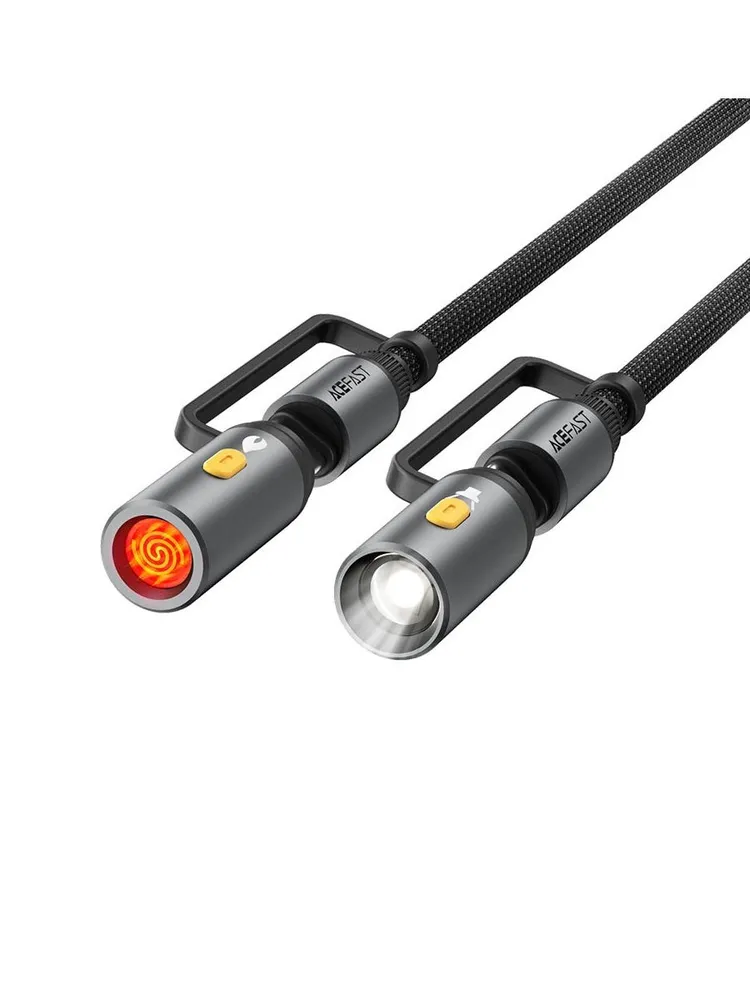 Зарядный кабель ACEFAST J4 USB-C+ Led Light + Cigarette Lighter (черный)