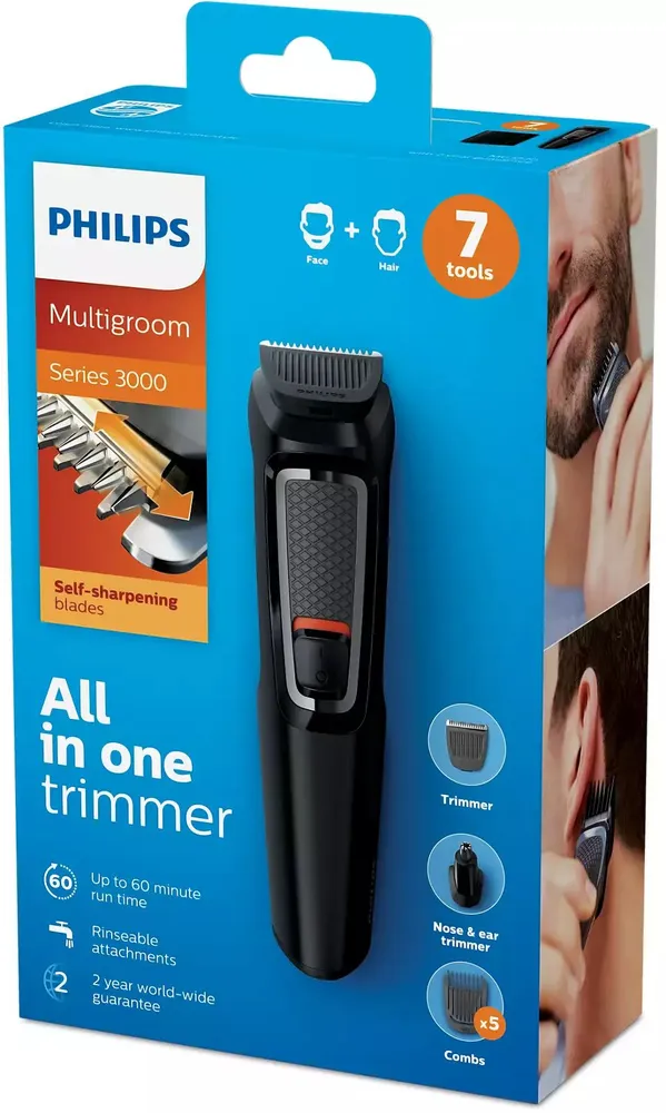 Универсальный триммер Philips Multigroom Series 3000 7-in-1 MG3720/33 (черный)