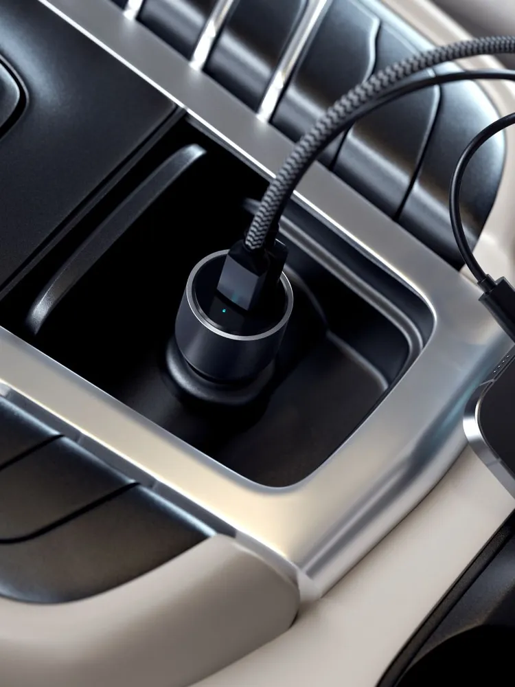 Автомобильное зарядное устройство Satechi 40W Dual USB-C Car Charger (серый)