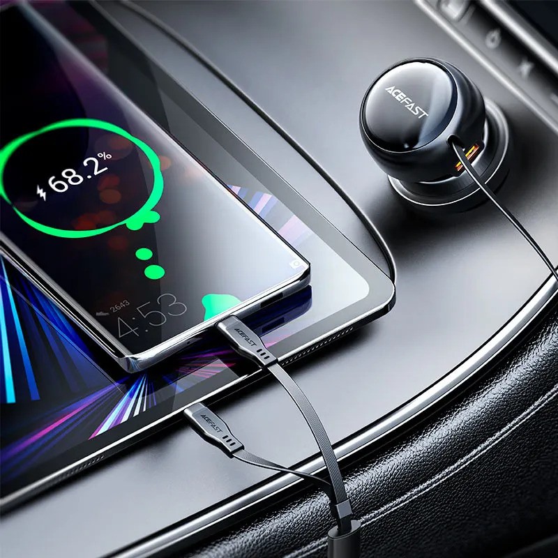 Автомобильное зарядное устройство ACEFAST B13 53W USB-A/2xUSB-C (2-в-1, черный)