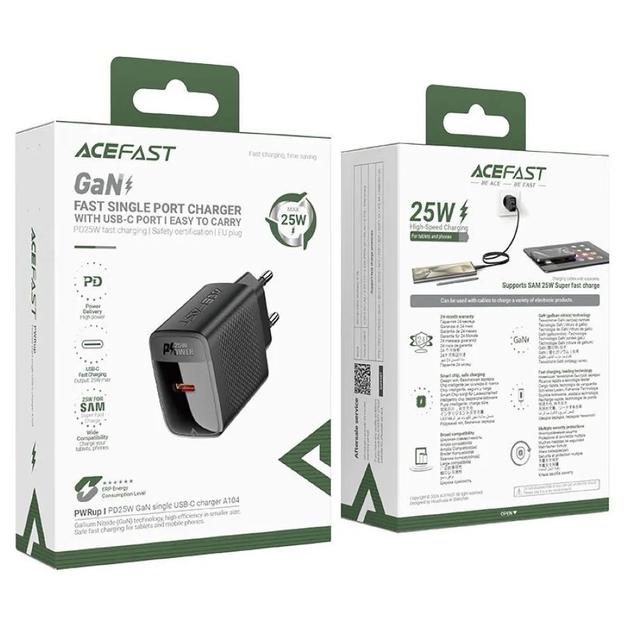 Зарядное устройство ACEFAST A104 USB-C (черный)