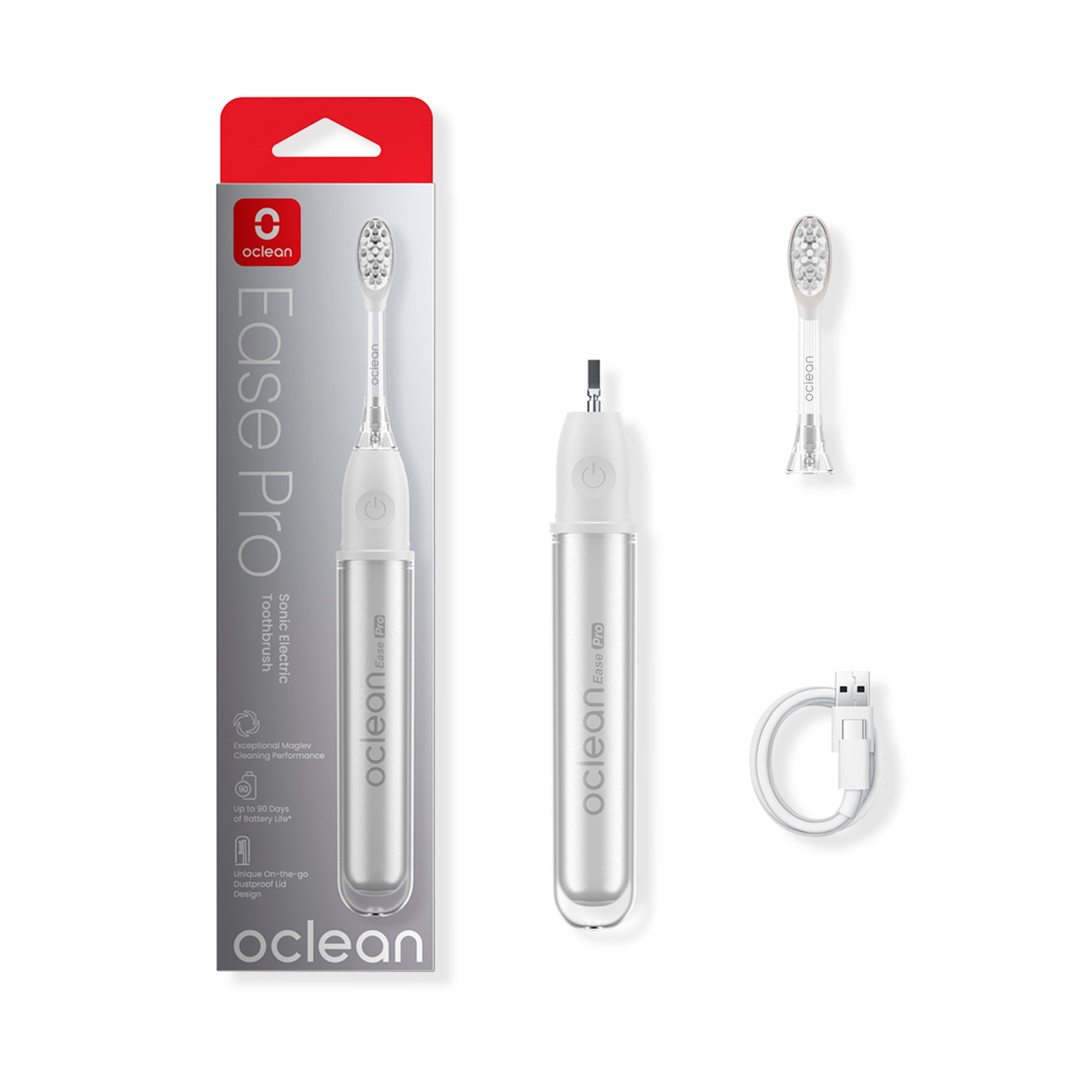 Электрическая зубная щетка Oclean Ease Pro (серебряный)