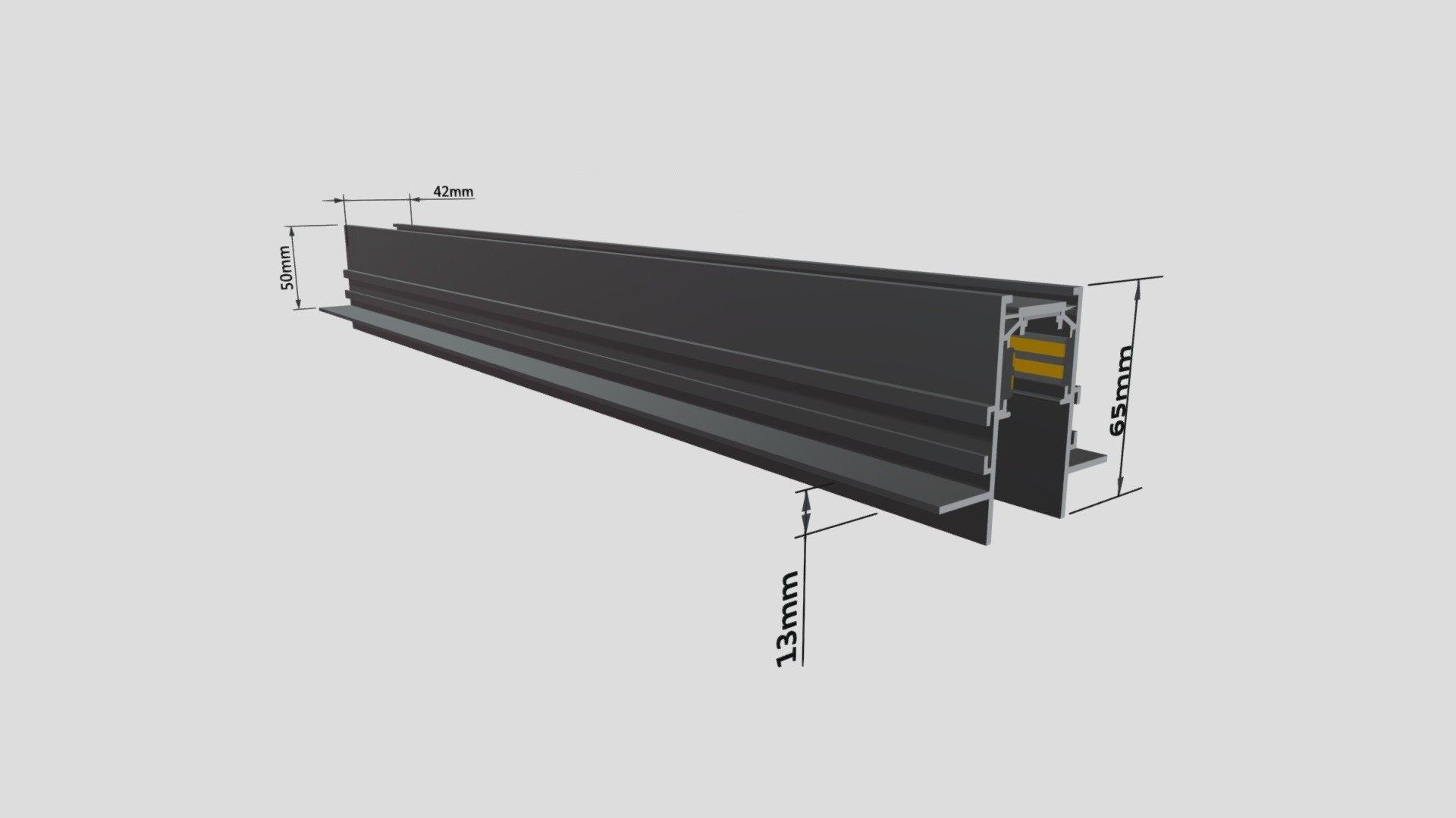 Магнитный шинотрек Yeelight Pro S21 Recessed Magnetic innerTrack (встраиваемый под ГКЛ, 100 см, черный)