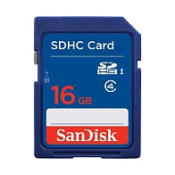 Карта памяти SanDisk SDHC Class 4 (16 ГБ, синий)