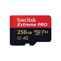 Карта памяти SanDisk Extreme Pro microSDXC (256 ГБ, черный/красный)