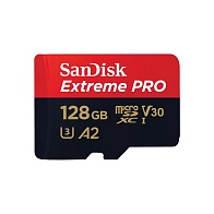 Карта памяти SanDisk Extreme Pro microSDXC (128 ГБ, черный/красный)