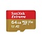 Карта памяти SanDisk Extreme microSDXC (64 ГБ, красный/золотой)