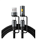 Зарядный кабель ACEFAST J5 Multi-Function Charging Data Cable USB-A+ USB-C+ Led Light (черный)
