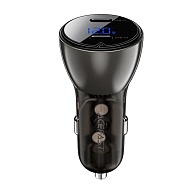 Автомобильное зарядное устройство ACEFAST B10 metal car charger 60W (USB-C + USB-C) with digital display (черный)