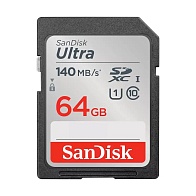 Карта памяти SanDisk Ultra microSDXC UHS-I (64 ГБ, черный)