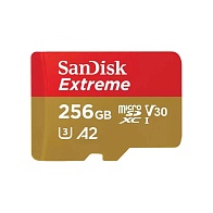 Карта памяти SanDisk Extreme microSDXC (256 ГБ, красный/золотой)