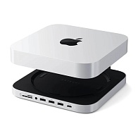 Док-станция с подставкой Satechi Stand & Hub for Mac Mini/Studio With NVMe SSD Enclosure (серебристый)