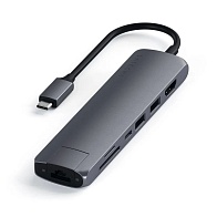 Адаптер Satechi Type-C Slim Multiport with Ethernet Adapter (серый)