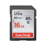 Карта памяти SanDisk Ultra microSDXC UHS-I (16 ГБ, черный)