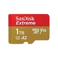 Карта памяти SanDisk Extreme microSDXC (1 ТБ, красный/золотой)