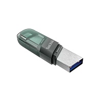 Флеш-накопитель SanDisk iXpand Flash Drive Flip (256 ГБ, серебристо-зеленый)