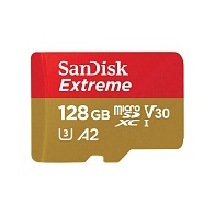 Карта памяти SanDisk Extreme microSDXC (128 ГБ, красный/золотой)