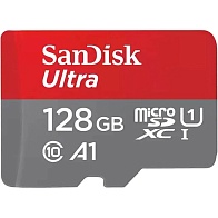 Карта памяти SanDisk Ultra microSDXC UHS-I (128 ГБ, красный/серый)
