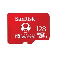 Карта памяти SanDisk microSDXC UHS-I (128 ГБ, для Nintendo Switch, красный)