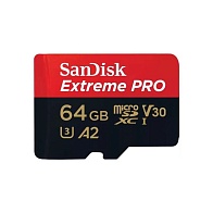 Карта памяти SanDisk Extreme Pro microSDXC (64 ГБ, черный/красный)