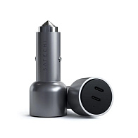Автомобильное зарядное устройство Satechi 40W Dual USB-C Car Charger (серый)