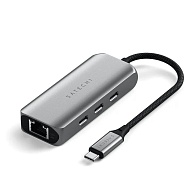 Хаб Satechi 4-in-1 USB-C Hub With 2.5 Gigabit Ethernet&3USB-C (серый)